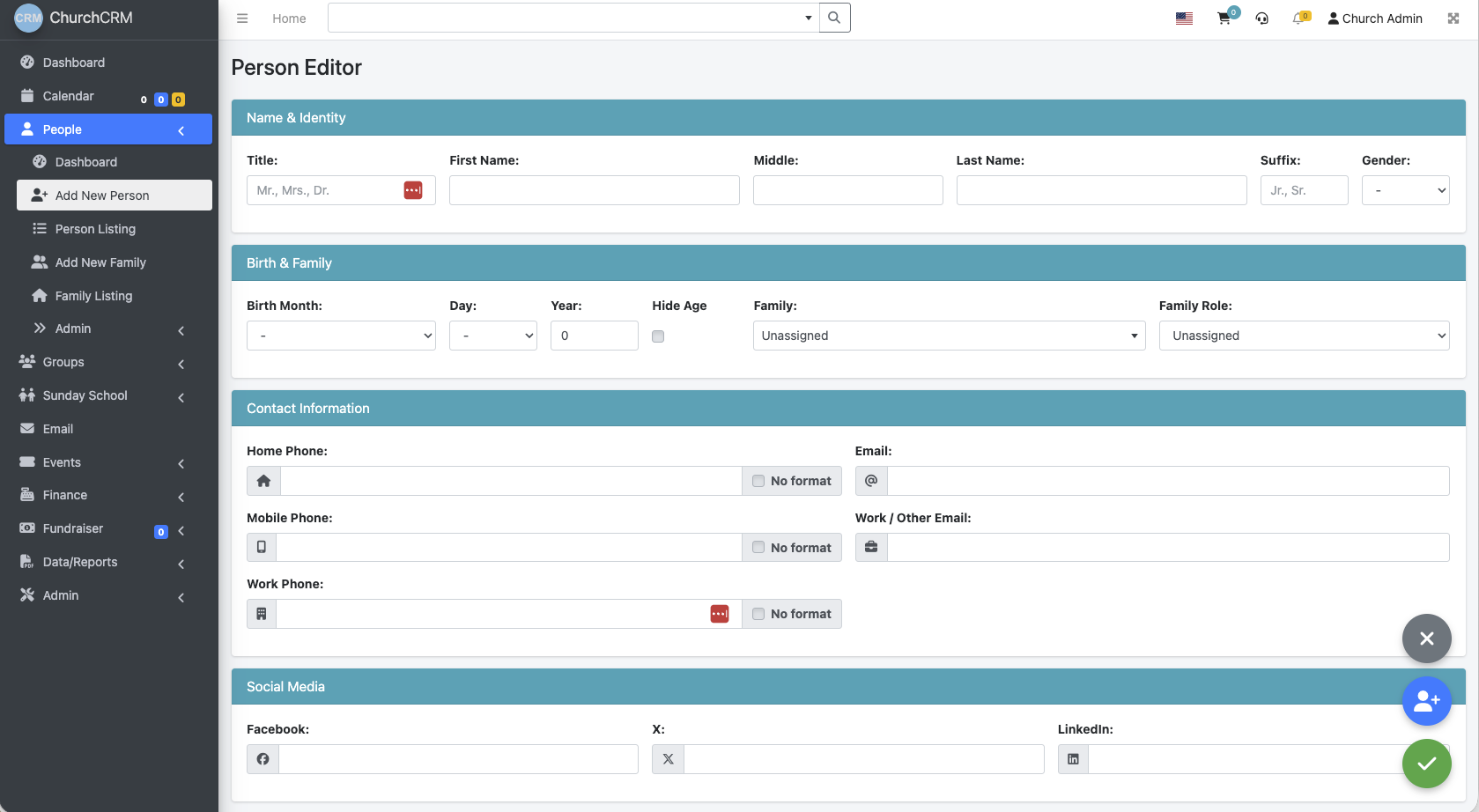 People editor screenshot