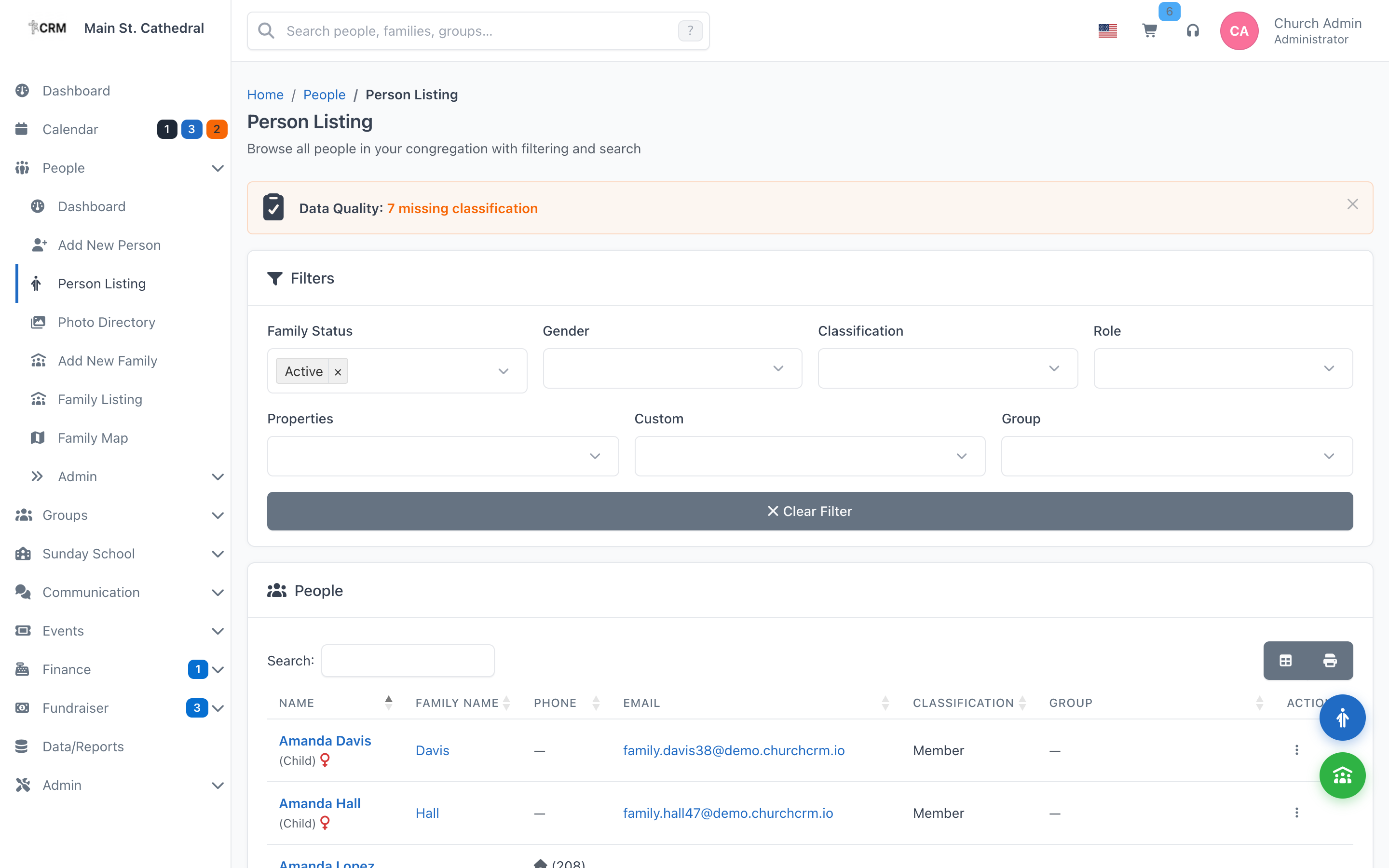 People List — ChurchCRM